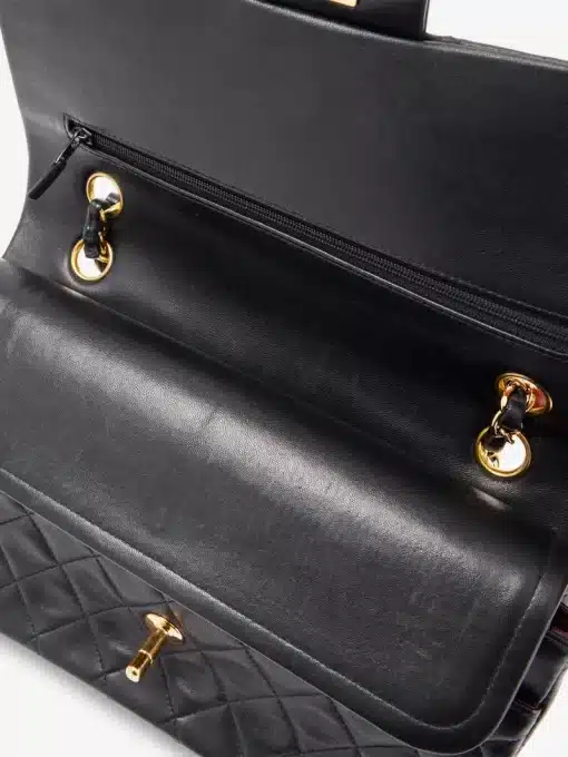 CHANEL Vintage Lambskin Quilted Medium Double Flap Black - Image 2