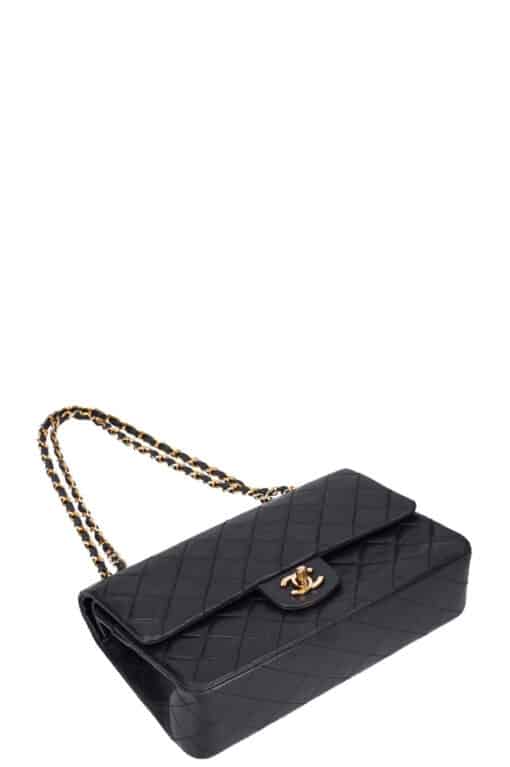 CHANEL Vintage Lambskin Quilted Medium Double Flap Black - Image 10