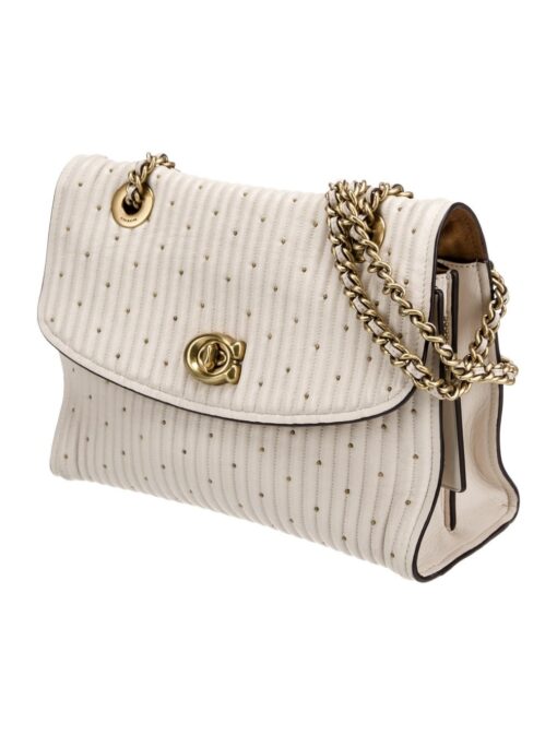 COACH Parker With Quilting And Rivets Shoulder Bag
