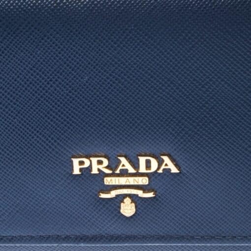 Prada Blue Saffiano Leather Continental Flap Wallet - Image 6