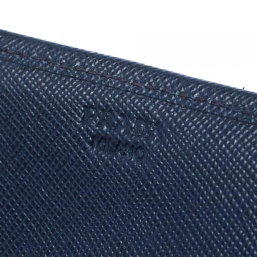 Prada Blue Saffiano Leather Continental Flap Wallet - Image 8