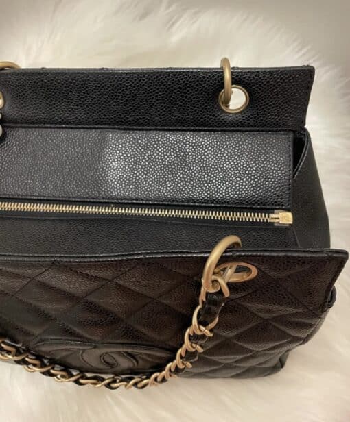 Chanel Black Vintage Caviar Leather CC petite Shopping Tote - Image 18