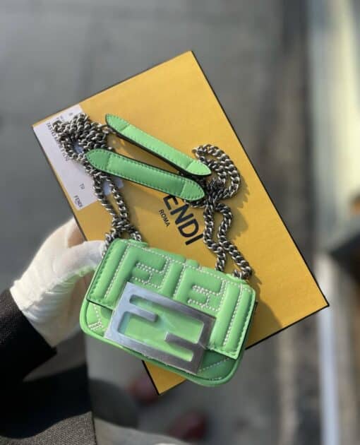 FENDI Nano Baguette Shoulder/ Crossbody Bag.