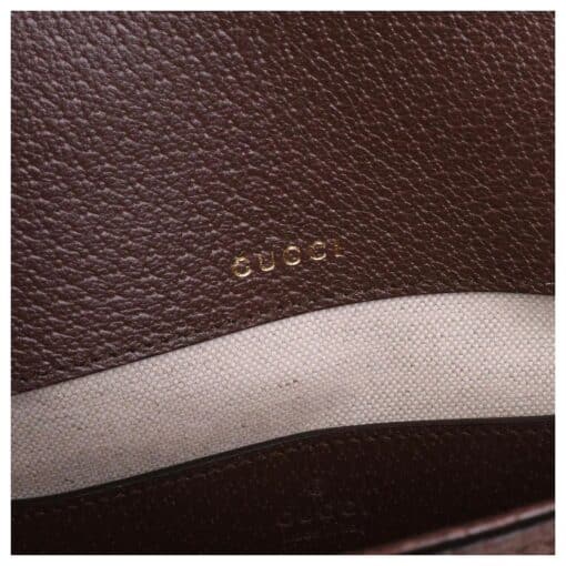GUCCI Monogram Jumbo GG Textured Dollar Calfskin Web Mini Horsebit 1955 Shoulder Crosbody Bag Caramel Ebony New Acero - Image 3