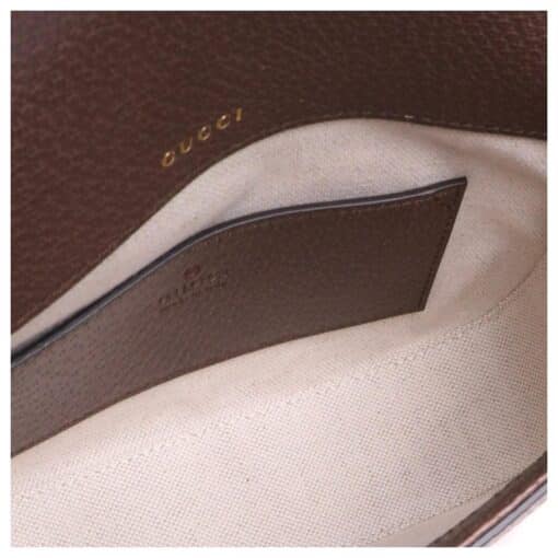 GUCCI Monogram Jumbo GG Textured Dollar Calfskin Web Mini Horsebit 1955 Shoulder Crosbody Bag Caramel Ebony New Acero - Image 5