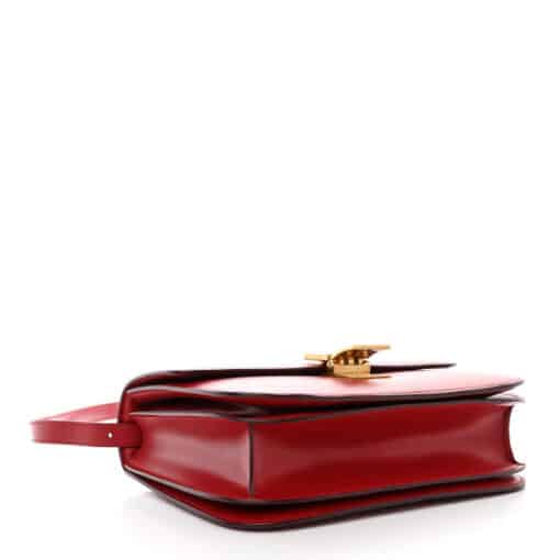 CELINE Box Calfskin Medium Classic Box Flap Bag Red - Image 6