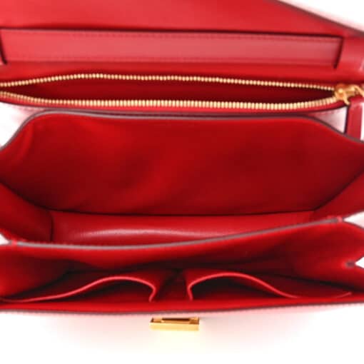 CELINE Box Calfskin Medium Classic Box Flap Bag Red - Image 3