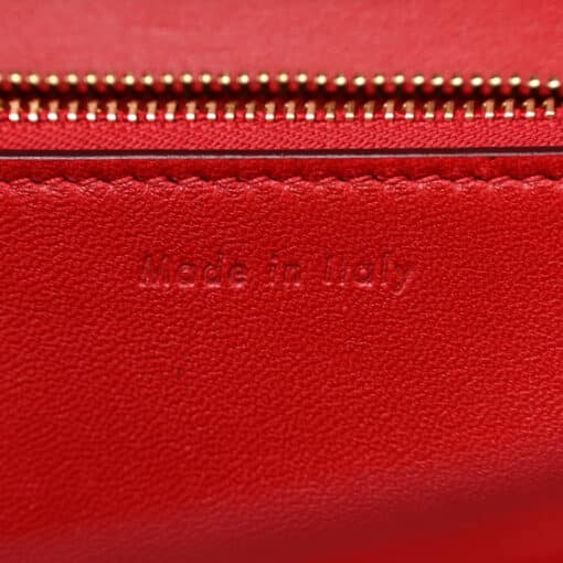 CELINE Box Calfskin Medium Classic Box Flap Bag Red - Image 12