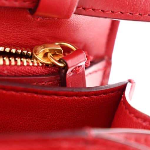 CELINE Box Calfskin Medium Classic Box Flap Bag Red - Image 10
