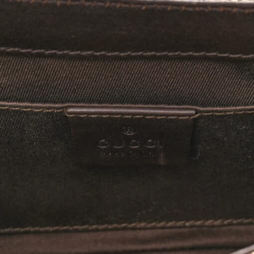 GUCCI Monogram Studded Small Horsebit Clutch Dark Brown - Image 5