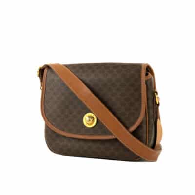CELINE Vintage Macadam Canvas Shoulder Bag