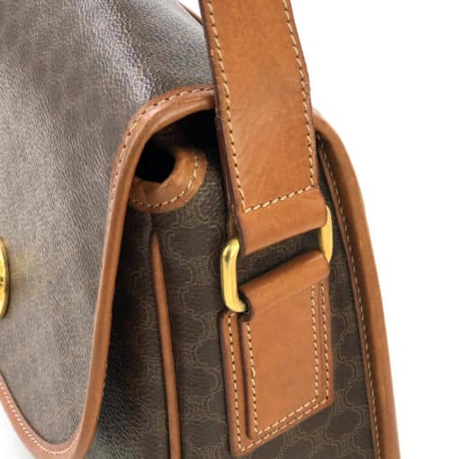 CELINE Vintage Macadam Canvas Shoulder Bag - Image 7