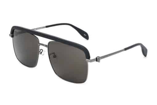 Alexander McQueen Unisex Sunglasses Browline Grey/Black - Image 6