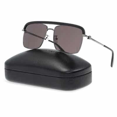 Alexander McQueen Unisex Sunglasses Browline Grey/Black