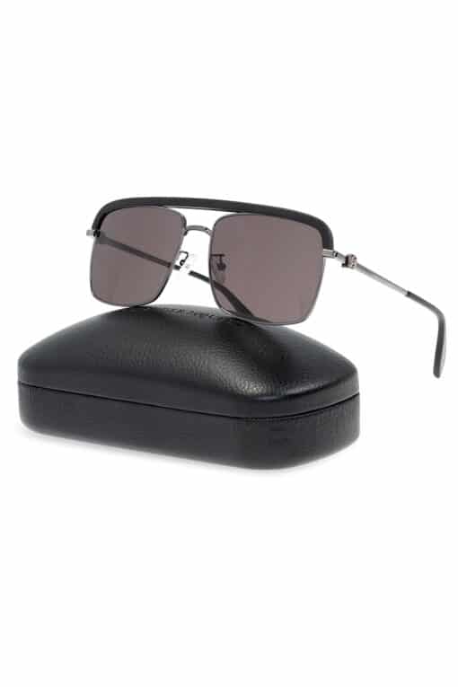 Alexander McQueen Unisex Sunglasses Browline Grey/Black