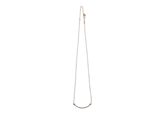 TIFFANY 18K Gold Small T Smile Pendant Necklace. - Image 9