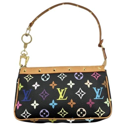 Louis Vuitton Monogram Multicolour Pochette Accessories Black - Image 10