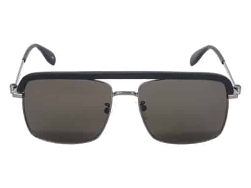 Alexander McQueen Unisex Sunglasses Browline Grey/Black - Image 7