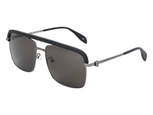 Alexander McQueen Unisex Sunglasses Browline Grey/Black - Image 8