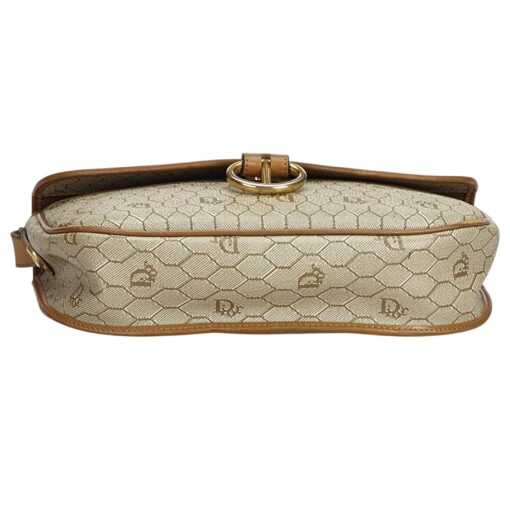Dior Brown Honeycomb Coated Canvas Crossbody Bag Beige. - Image 7