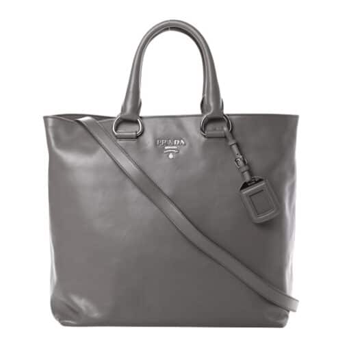 PRADA Soft Calf Shopping Tote Argilla