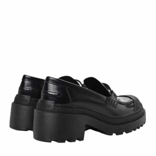 CHRISTIAN DIOR Brushed Calfskin Rubber Dior Code Cap Toe Lug Sole 15mm Black Gents Loafers (Size 40 ) - Image 4