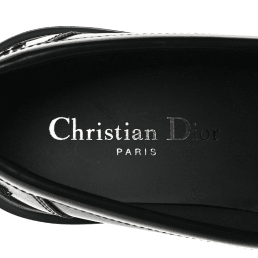 CHRISTIAN DIOR Brushed Calfskin Rubber Dior Code Cap Toe Lug Sole 15mm Black Gents Loafers (Size 40 ) - Image 6