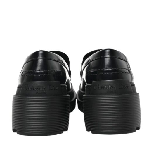 CHRISTIAN DIOR Brushed Calfskin Rubber Dior Code Cap Toe Lug Sole 15mm Black Gents Loafers (Size 40 ) - Image 5