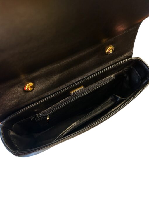 Tiffany & Co. Vintage Black and Gold-Toned Leather top Handle Bag - Image 5