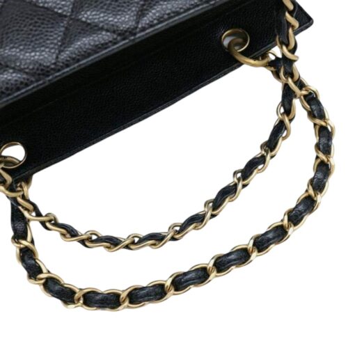 Chanel Black Vintage Caviar Leather CC petite Shopping Tote - Image 2