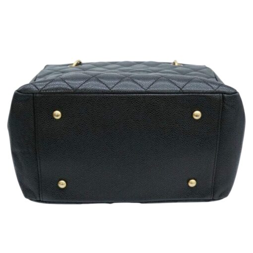 Chanel Black Vintage Caviar Leather CC petite Shopping Tote - Image 4