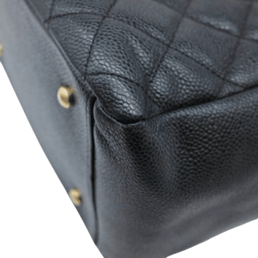Chanel Black Vintage Caviar Leather CC petite Shopping Tote - Image 3