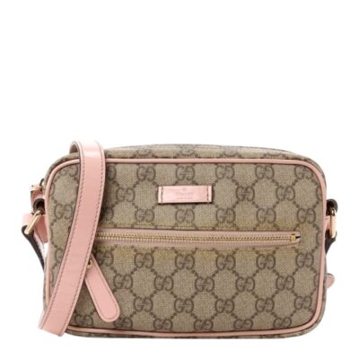 GUCCI GG Plus Monogram Small Shoulder Crossbody Bag Pink.