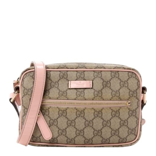 GUCCI GG Plus Monogram Small Shoulder Crossbody Bag Pink.