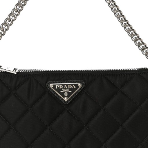 PRADA Nylon Tessuto Impuntu Quilted Top Handle Bag Black - Image 11