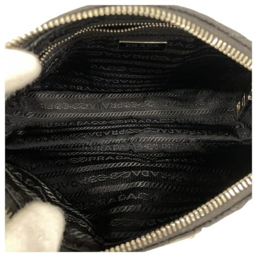 PRADA Nylon Tessuto Impuntu Quilted Top Handle Bag Black - Image 6