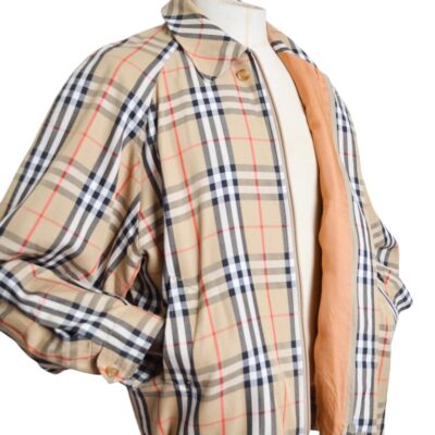 Burberry Vintage Unisex Nova Check Burberry Tartan Harrington Bomber Jacket circa 1980 (Medium)