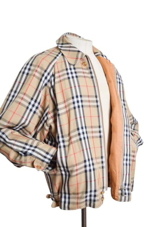 Burberry Vintage Unisex Nova Check Burberry Tartan Harrington Bomber Jacket circa 1980 (Medium)
