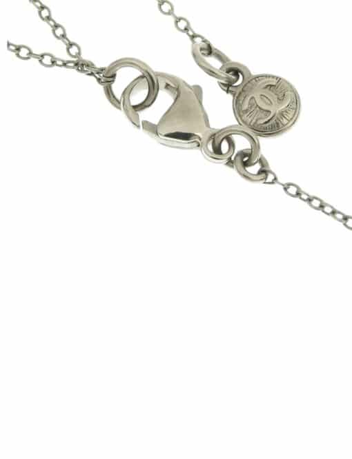 Chanel Silvertone Crystal CC Necklace - Image 8
