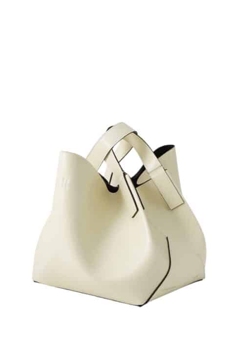 Victoria Beckham W11 Mini Tote Bag In Ivory Leather