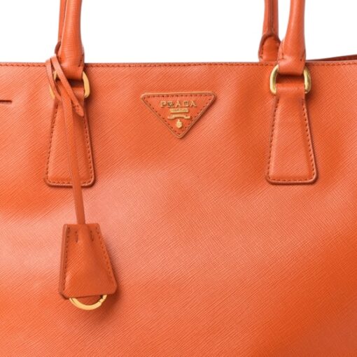 PRADA Saffiano Lux Tote Papaya Bag - Image 11