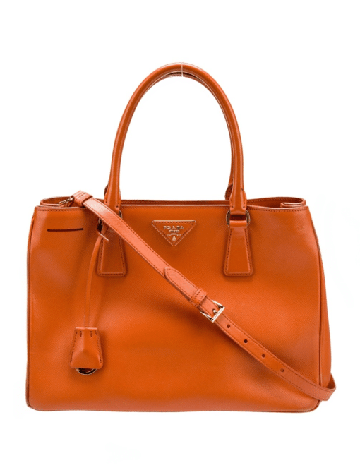 PRADA Saffiano Lux Tote Papaya Bag