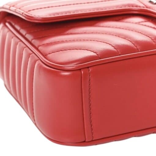 PRADA Soft Calfskin Impunture Diagramme Medium Chain Flap Shoulder Bag in Red - Image 2