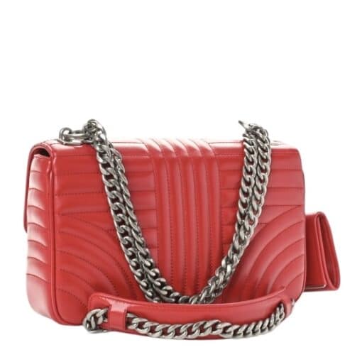 PRADA Soft Calfskin Impunture Diagramme Medium Chain Flap Shoulder Bag in Red - Image 8