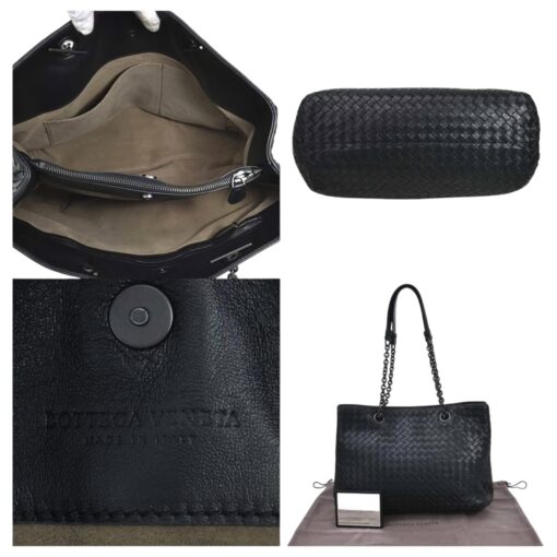 BOTTEGA VENETA Nappa Intrecciato Black Tote Bag - Image 13