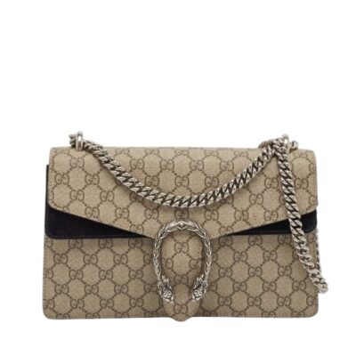 GUCCI GG Supreme Monogram Small Dionysus Shoulder Bag in Black