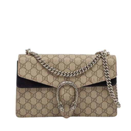 GUCCI GG Supreme Monogram Small Dionysus Shoulder Bag in Black