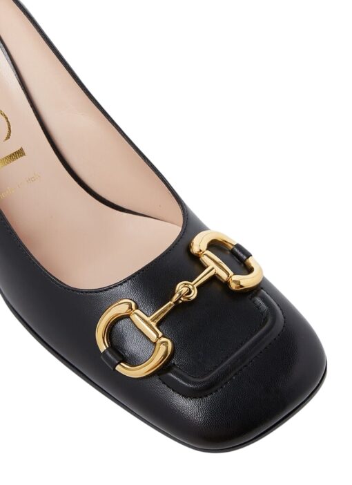 GUCCI Malaga Kid Horsebit 75mm Pumps Black (Size 37) - Image 6