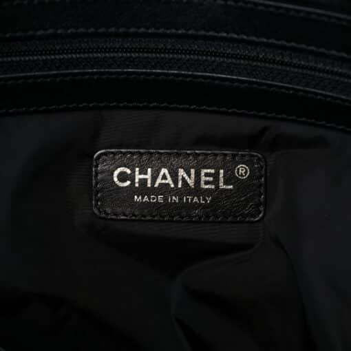 CHANEL Lambskin Nylon Tweed Printed Tote Black White. - Image 2