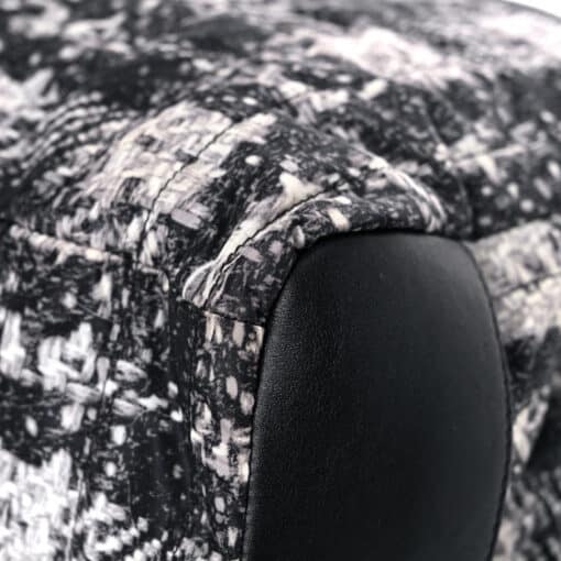 CHANEL Lambskin Nylon Tweed Printed Tote Black White. - Image 5